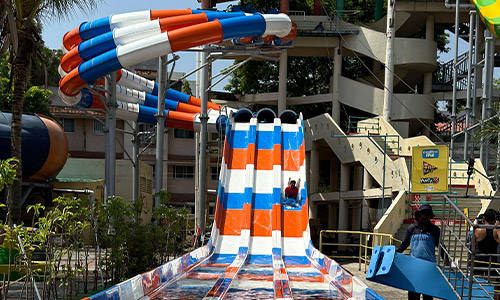 High thrill loop racer multilane slide at Wet'nJoy Shirdi Water park